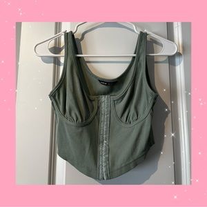 Sage Green Crop Top